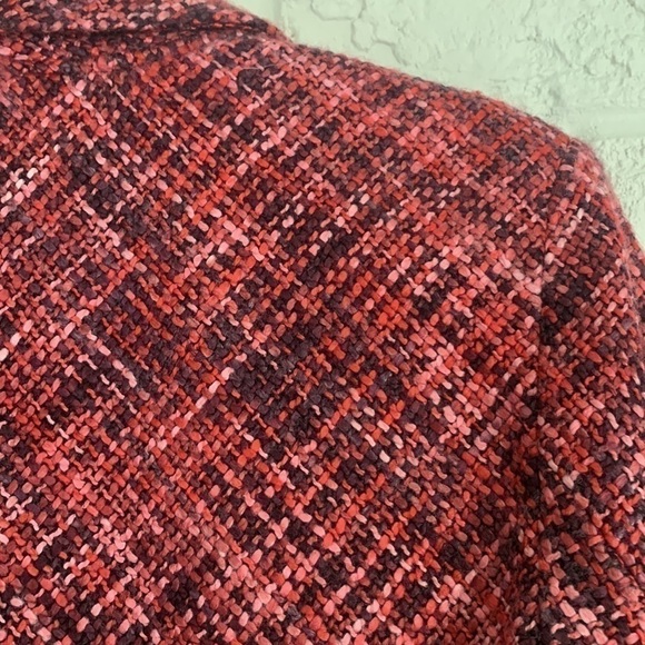 Chicos Shades of Fall Pinks Tweed Style One Hook Front Opening Jacket - Picture 6 of 7